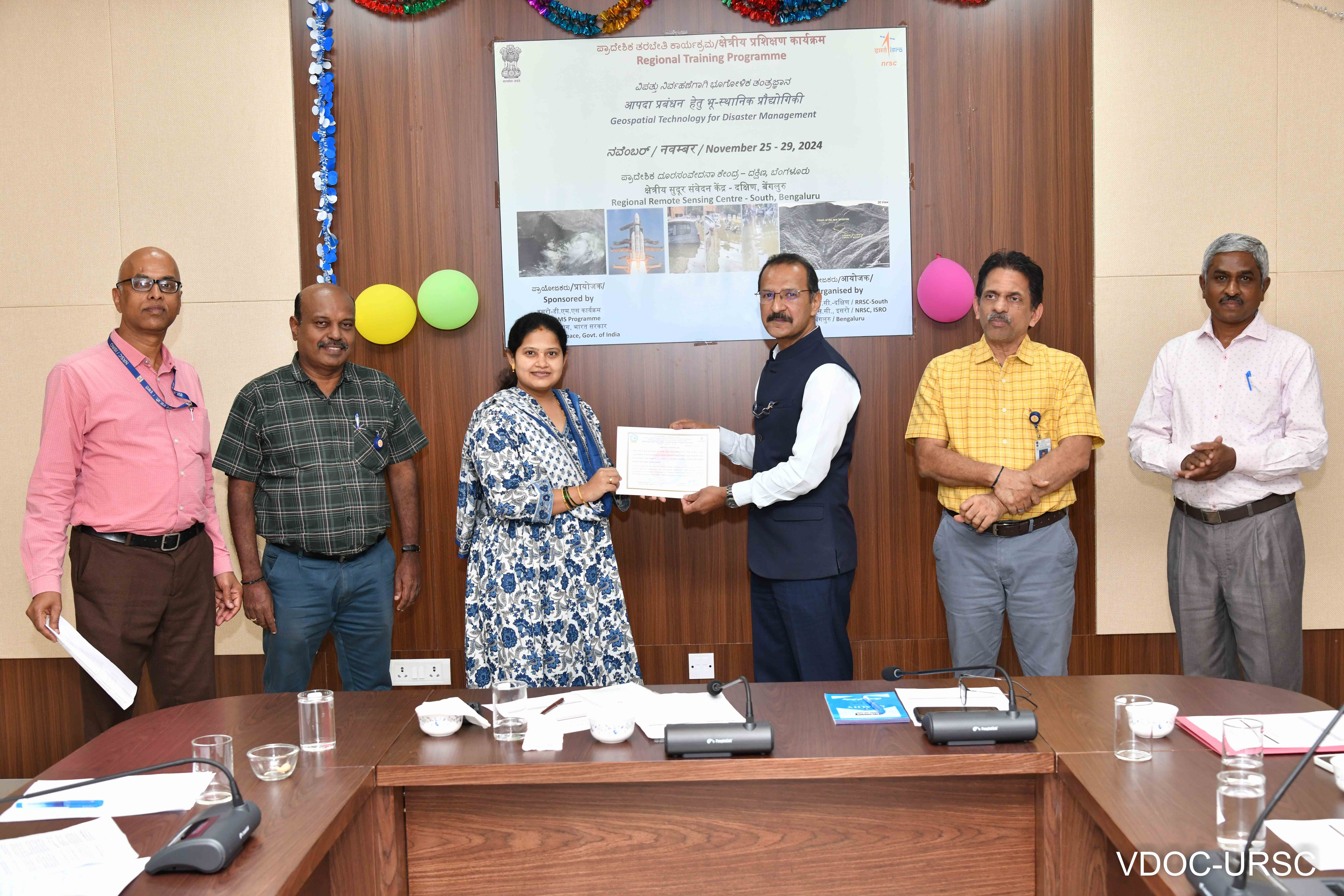 ISRO-DMSP Training Program at Regional Remote Sensing Centre-South