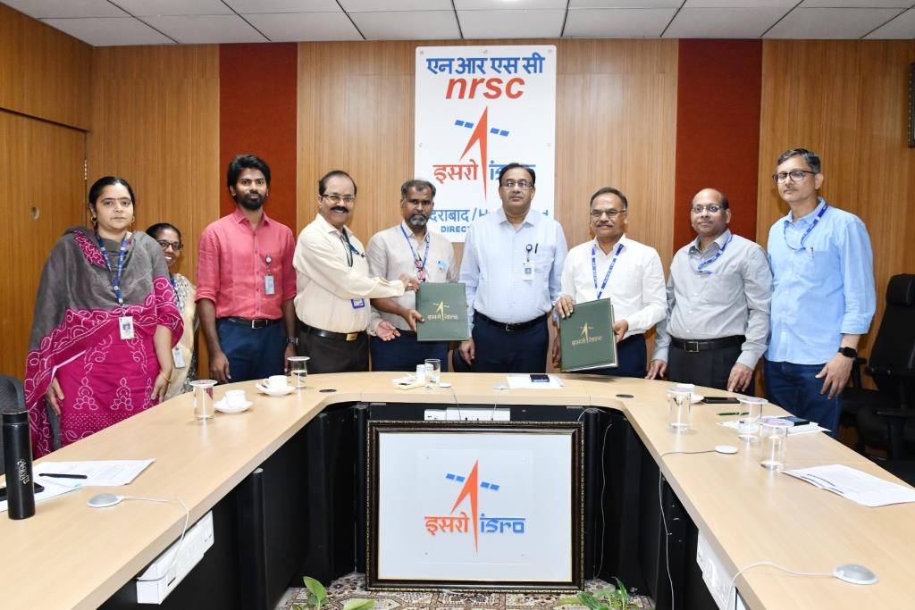 MoU signing between National Remote Sensing Centre (NRSC)-ISRO &ICAR-Indian Institute of Soil and Water Conservation (IISWC) on 29th May2024 at NRSC-ISRO, Hyderabad